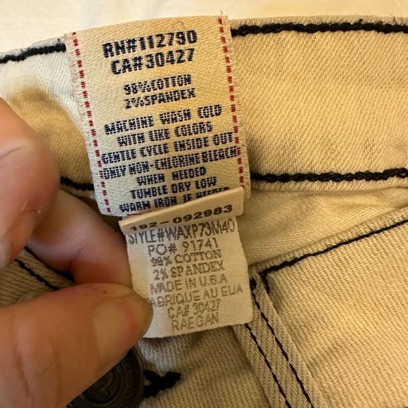 True Religion women's jeans Flare wide leg low rise size 26 western style cream - Picture 6 of 16